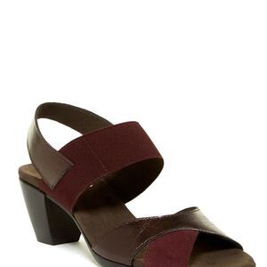 Munro Darling Wine Wide Width Heeled Sandals Sz 7W